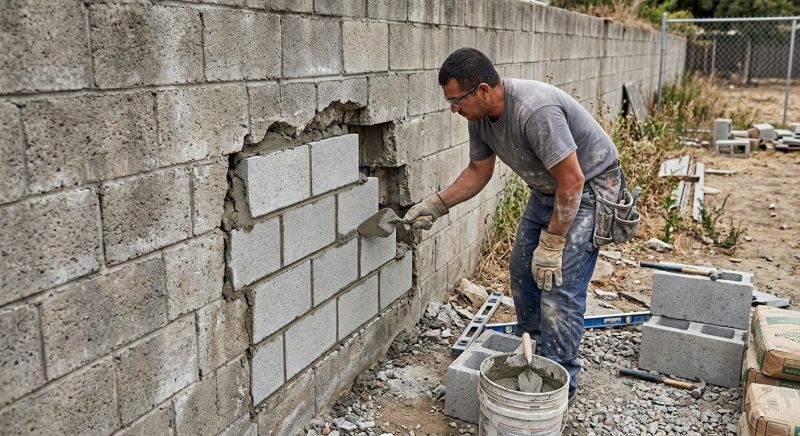 Block Wall Repair in Pala, CA