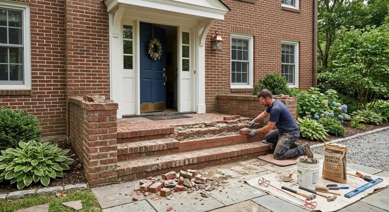 Brick Stoop Repair in Oceanside, CA