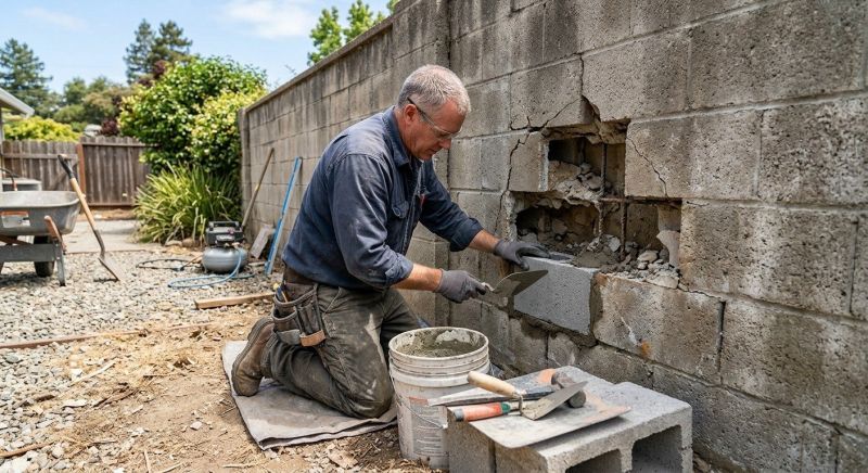 Concrete Block Repair in Valley Center, CA
