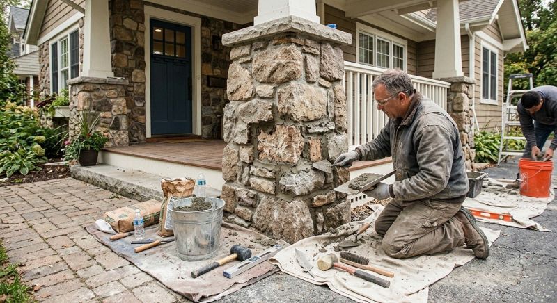 Stone Column Repair in Oceanside, CA
