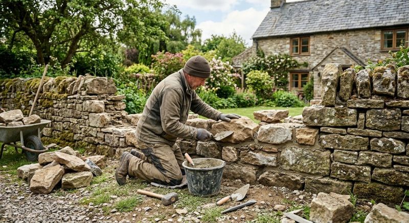 Stone Wall Repair in Pala, CA